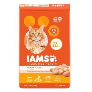 IAMS PROACTIVE HEALTH Adult Healthy Dry Cat Food with Chicken Cat Kibble, 22 lb