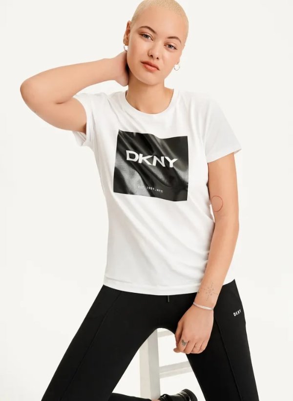 Buy Coated Box Logo Tee Online - DKNY