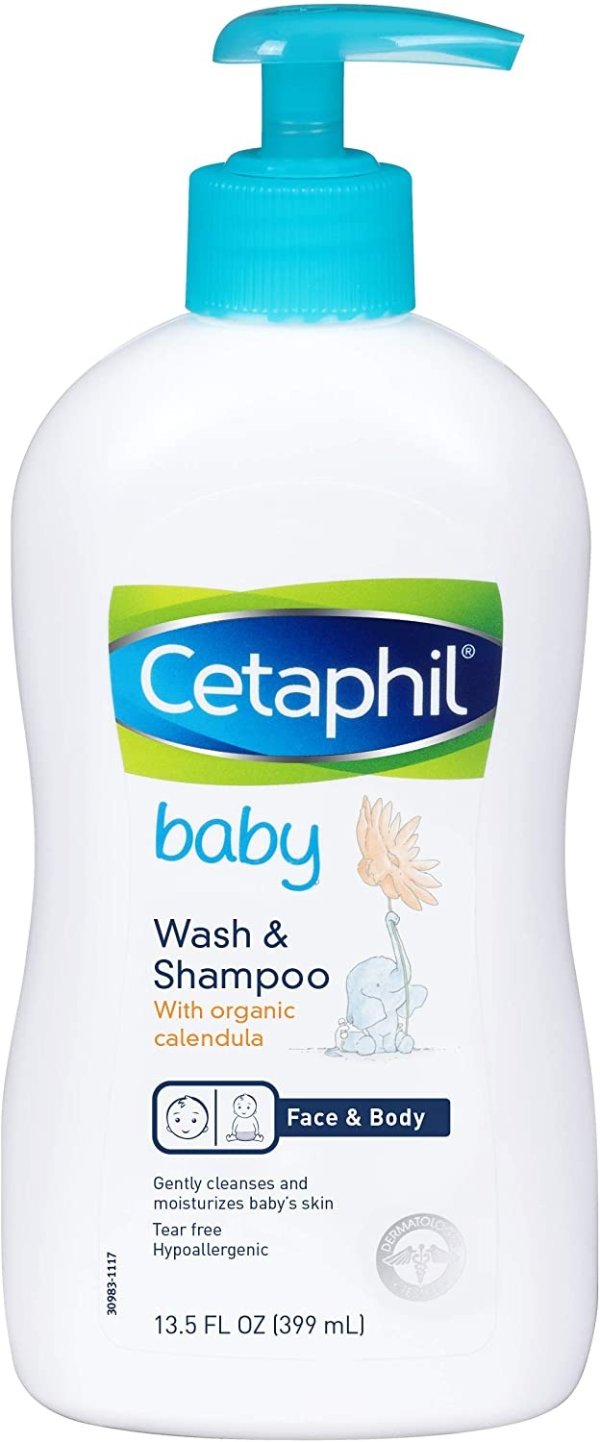 Baby Wash & Shampoo with Organic Calendula, 13.5 Fl. Oz