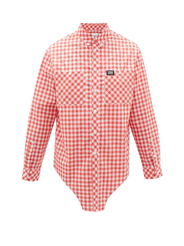 Elongated-hem cotton-gingham shirt | Burberry | MATCHESFASHION US