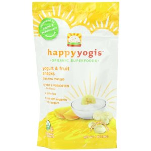 Happy Yogis Organic Yogurt and Fruit Snacks for Babies and Toddlers, 1-Ounce Pouches (Pack of 8)