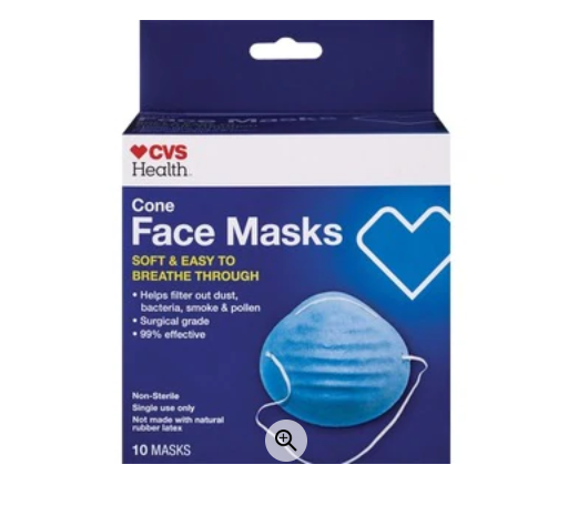CVS Health Cone Face Masks, 10 CT