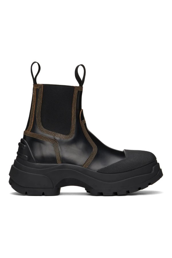 Black Chunky Chelsea Boots
