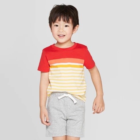 Toddler Boys' Striped Short Sleeve T-Shirt