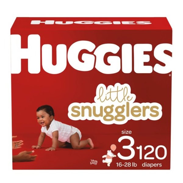 Little Snugglers Baby Diapers, Size 3, 120 Ct