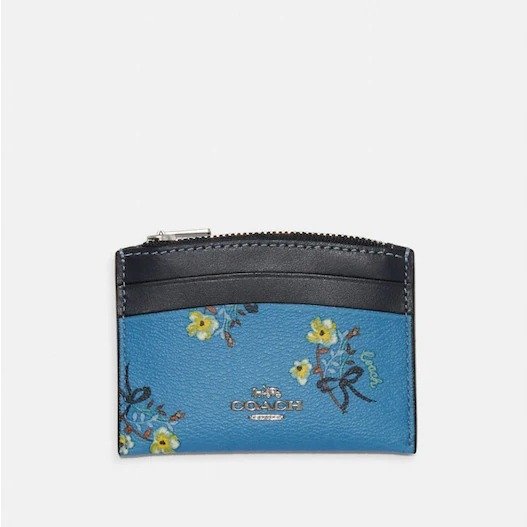 Shaped Card Case With Floral Bow Print