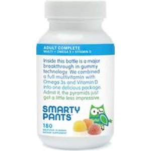 SmartyPants Vitamins Adult Gummy Multivitamins Plus Omega 3’s Plus Vitamin D 180 Gummies (30 Day Supply)