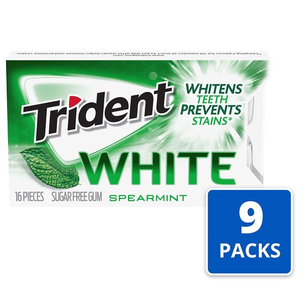 Trident 无糖口香糖 薄荷味 9包 共144粒