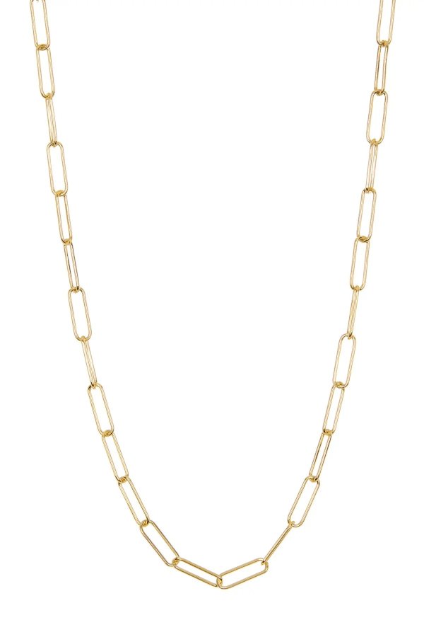 14K Gold Plated Sterling Silver Paper Clip Necklace