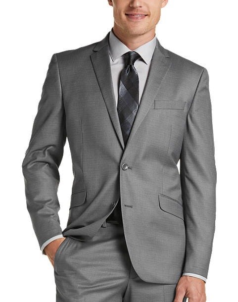 Reaction TECHNI-COLE Gray Slim Fit Suit - Men's Suits | Men's Wearhouse