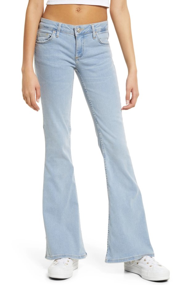 Low Rise Nonstretch Flare Leg Jeans