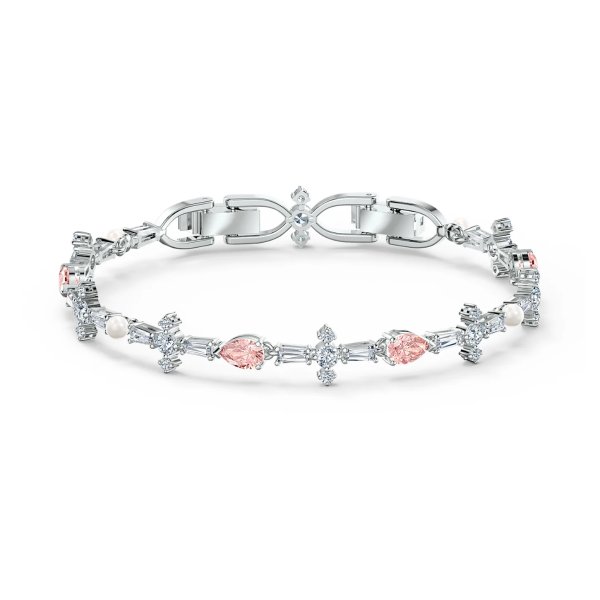 Perfection Bracelet, Pink, Rhodium plated by SWAROVSKI