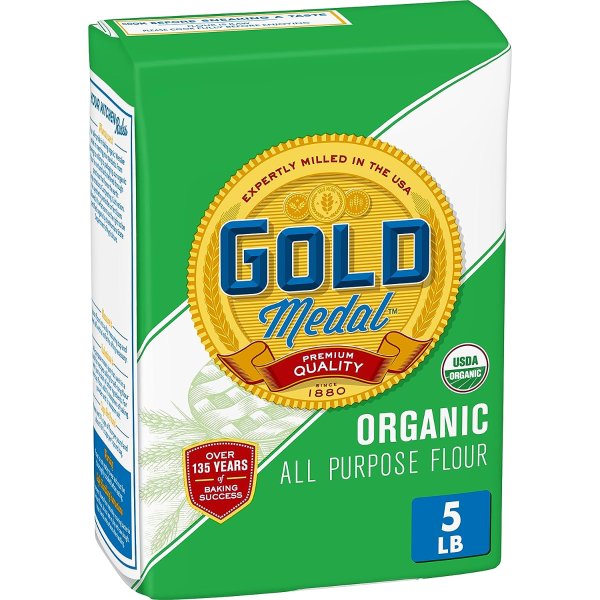 Gold Medal USDA Organic Unbleached All Purpose Flour, 5 pounds