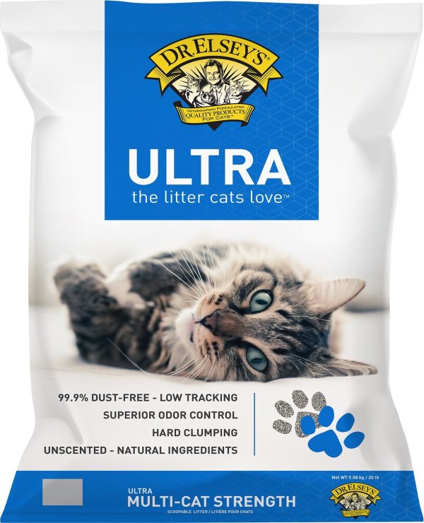 DR. ELSEY'S Precious Cat Ultra Unscented Clumping Clay Cat Litter, 20-lb bag - Chewy.com