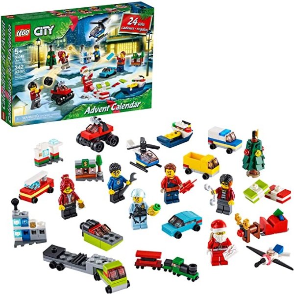 City Advent Calendar 60268 Playset, Includes 6 City Adventures TV Series Characters, Miniature Builds, City Play Mat, and Many More Fun and Festive Features, New 2020 (342 Pieces)