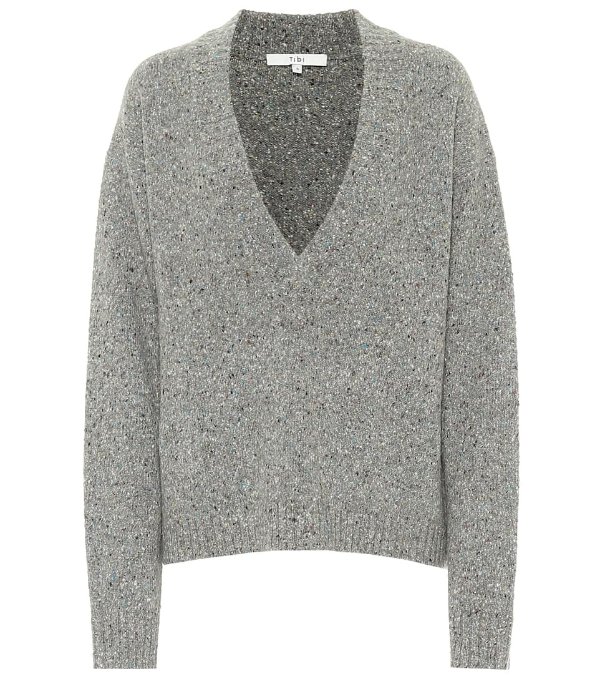 Tweedy wool-blend sweater