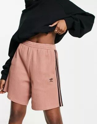 s waffle three stripe shorts in brown