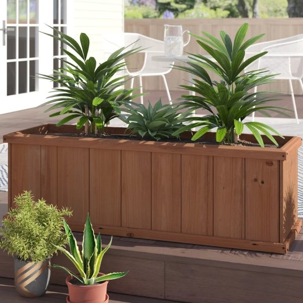 Barros Cedar Wood Outdoor Raised Garden Bed Planter Box