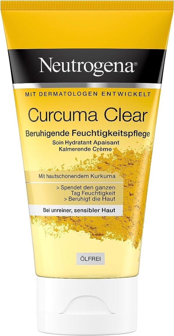 Curcuma Clear 面霜，舒缓保湿，无油，适用于敏感肌肤，75 毫升