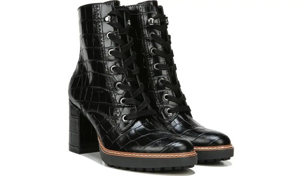.com |Callie in Black Croco Leather Boots