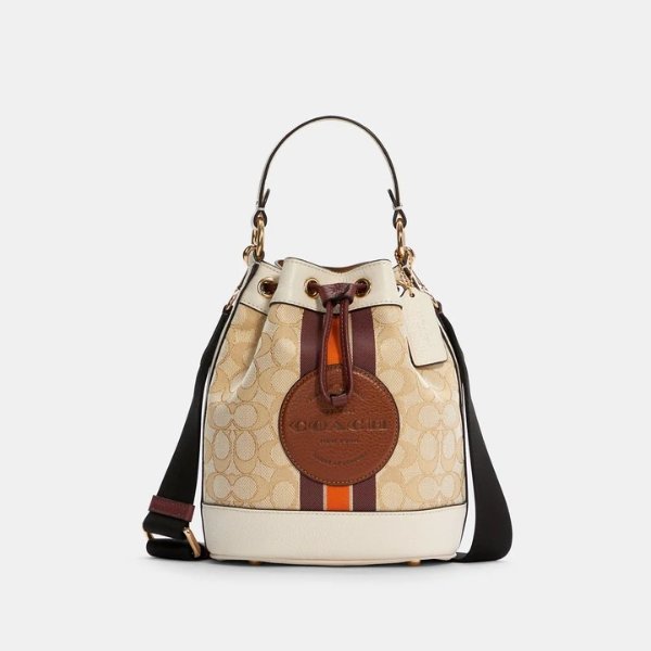 COACH Dempsey Bucket Bag 19 In Signature Jacquard With Stripe And Coach Patch