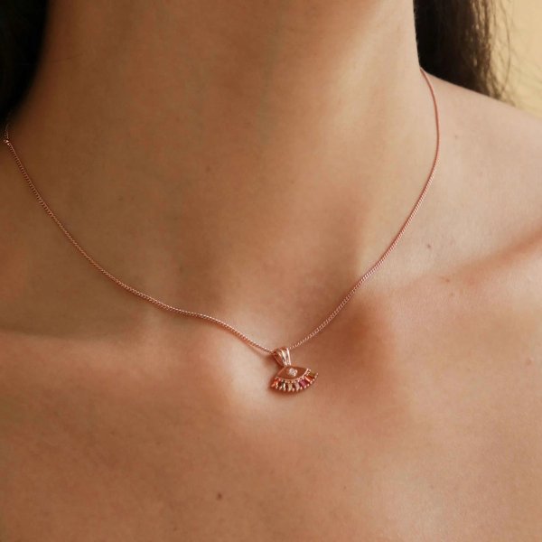 Iris Pendant Necklace in Rose Gold