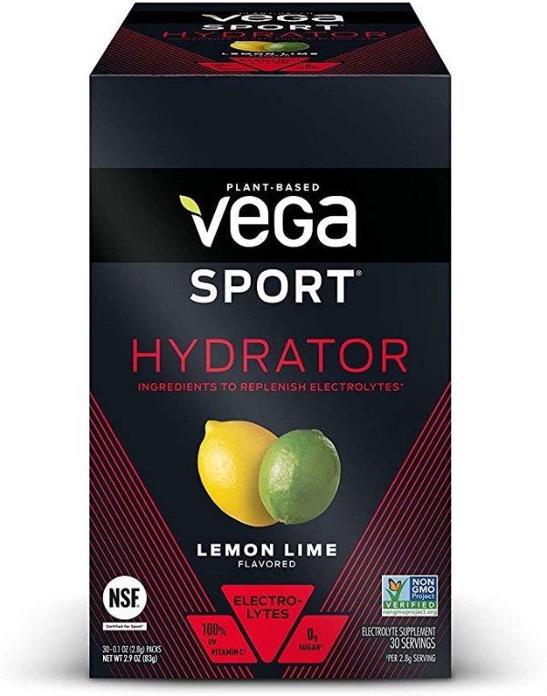 Sport Hydrator Electrolyte Powder Packets, Lemon Lime - Hydration Supplement, No Artificial Flavors, Sugar Free,n, Keto Friendly, Gluten Free, Non Dairy, Non GMO (30 Single Serve Packets)