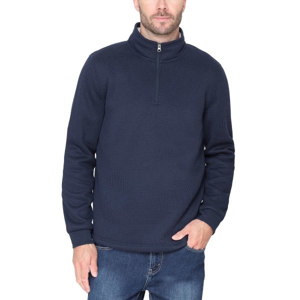 Clothing Men’s Fleece Lined Quarter Zip Pullover Top