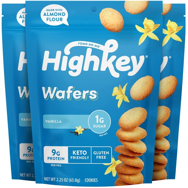 Highkey 无糖香草曲奇饼干 2.25oz 3包装