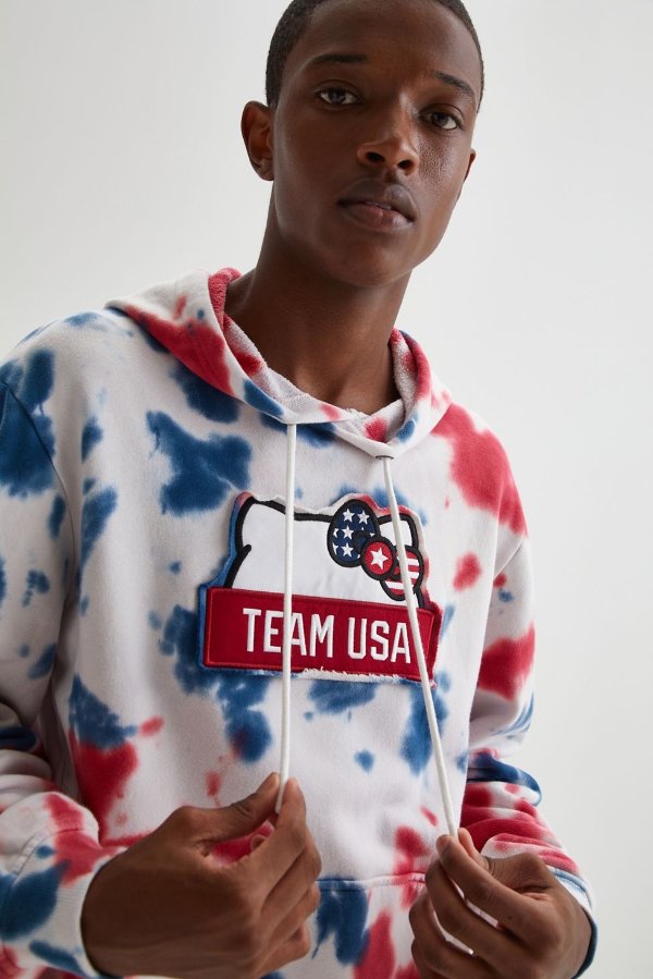 X Team USA Tie-Dye Hoodie Sweatshirt