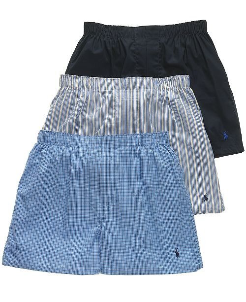 Men's 3-Pk. Classic Woven Cotton Boxers