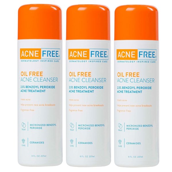 Oil-Free Acne Cleanser for Oily Skin (Pack of 3)