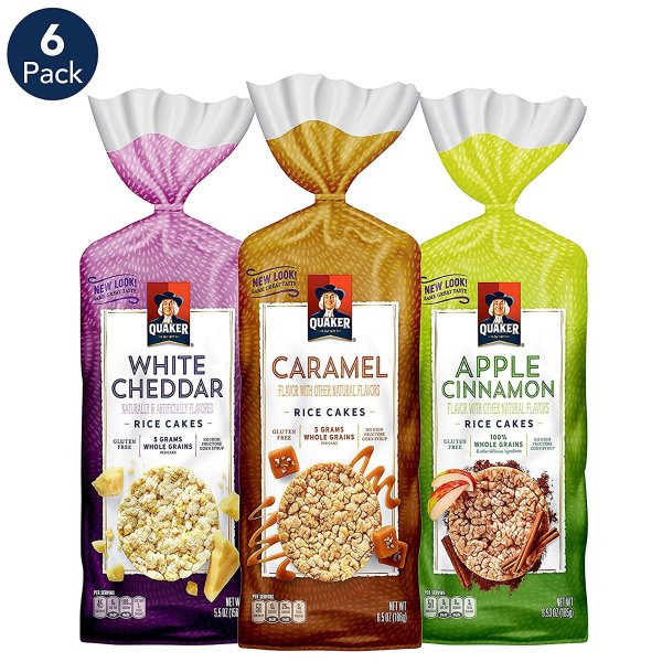 Large Rice Cakes, Gluten Free, 3 Flavor Variety Pack, 6 Count