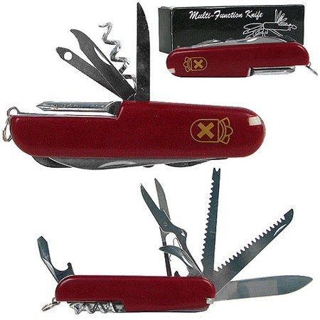 13 Function Swiss Type Army Knife, Red