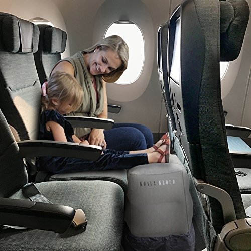 Inflatable Travel Foot Rest Pillow - Best Kids Travel Pillow for Sleep on a Long Flight , Car Trip , Trains or the Office - Airplane Footrest Among Most Top Rated Travel Accessories