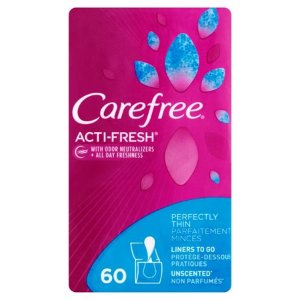 Carefree Acti-Fresh Body Shaped Pantiliners Unscented Thin - 60 Count