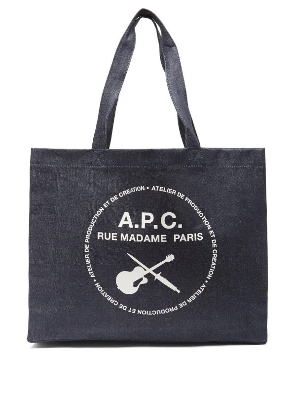 Logo-print denim tote bag | A.P.C.