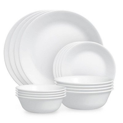 16pc Vitrelle Livingware Dinnerware Set Frost White