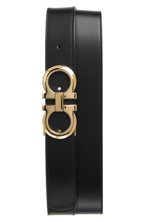 Nordstrom Rack Salvatore Ferragamo Reversible Double Gancio Leather Belt  