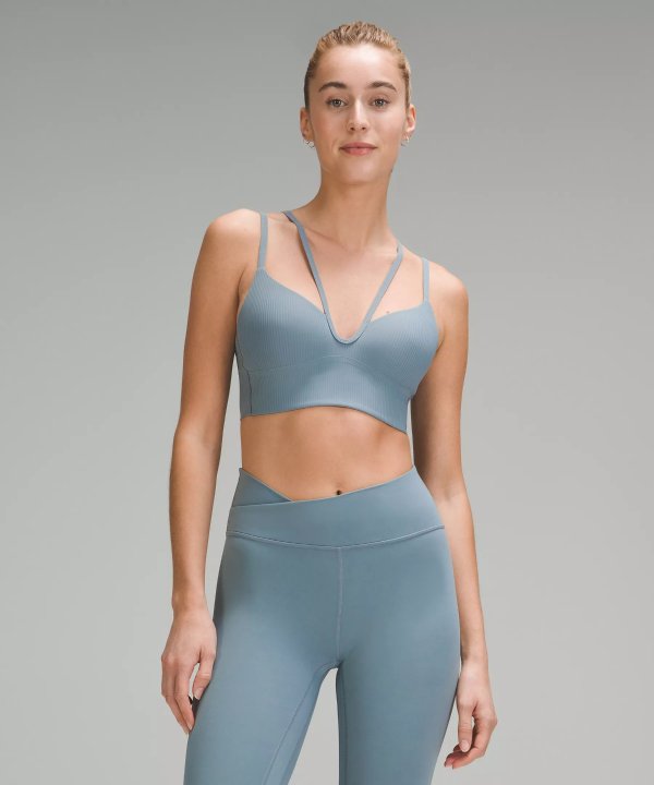 Like a Cloud Strappy Longline Ribbed Bra Light Support, B/C Cup