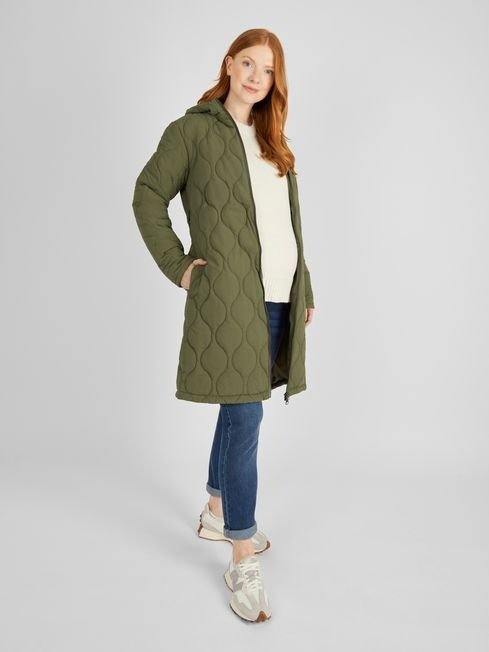2-in-1 Quilted Maternity Puffer Coat