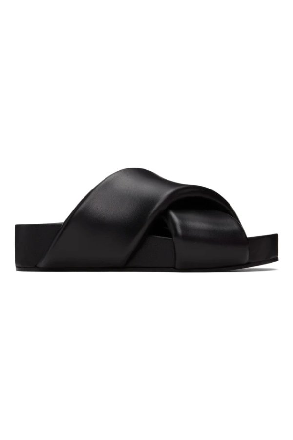 Black Oversized Wrapped Sandals