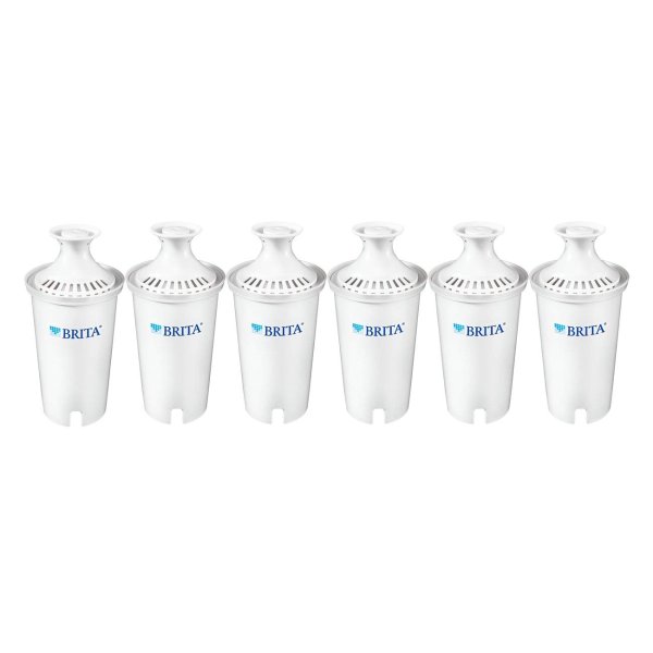 Standard Water Filter, Standard Replacement Filters for Pitchers and Dispensers, BPA Free - 6 Count