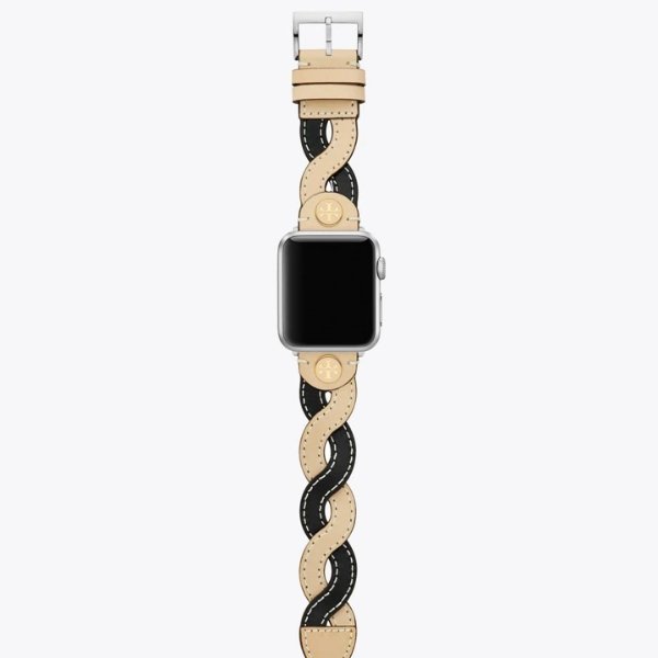 Braided Band for Apple Watch®, Cream/Black Leather, 38 MM – 40 MMSession is about to end