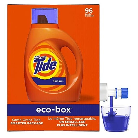 Laundry Detergent Liquid Eco-Box, Concentrated, Original Scent, 105 oz