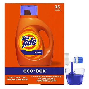 Tide Laundry Detergent Liquid Eco-Box, Concentrated, Original Scent, 105 oz