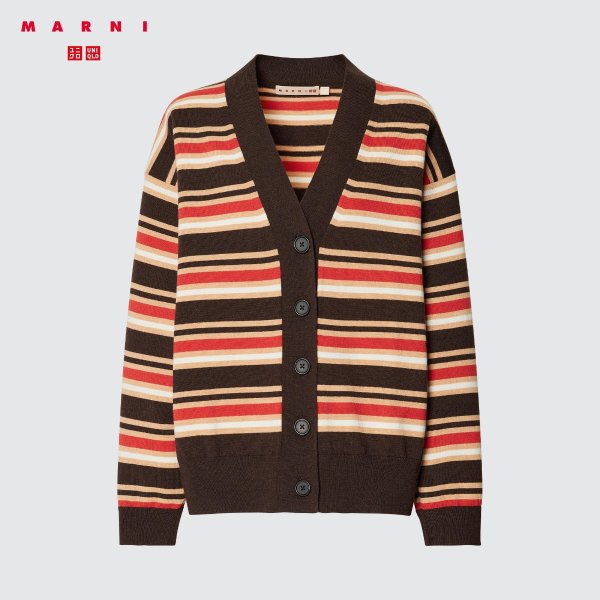 Merino Blend Striped Oversized Cardigan (MARNI)