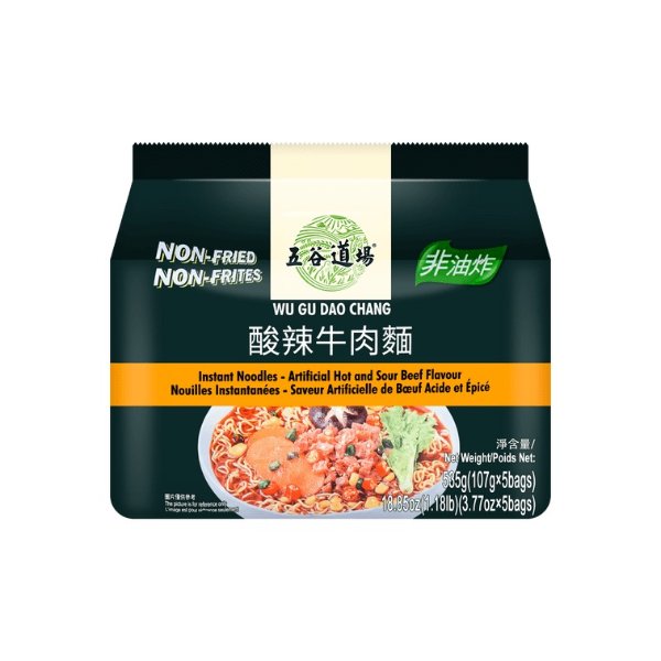WUGUDAOCHANG Instant Noodles-Artificial Hot and Sour Beef Flavour 107g*5