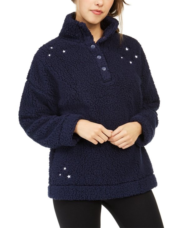 Faux Sherpa Cozy Pullover, Created for Macy's