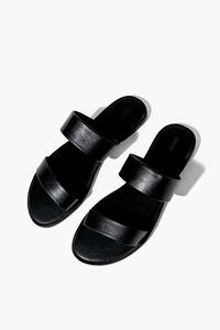 Faux Leather Dual-Strap Sandals